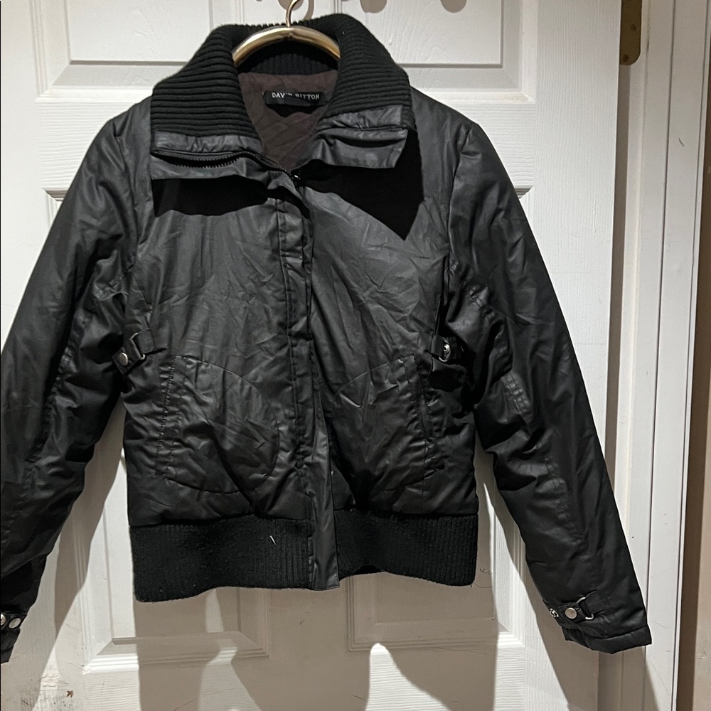 David Bitton Black Bomber Jacket for Women